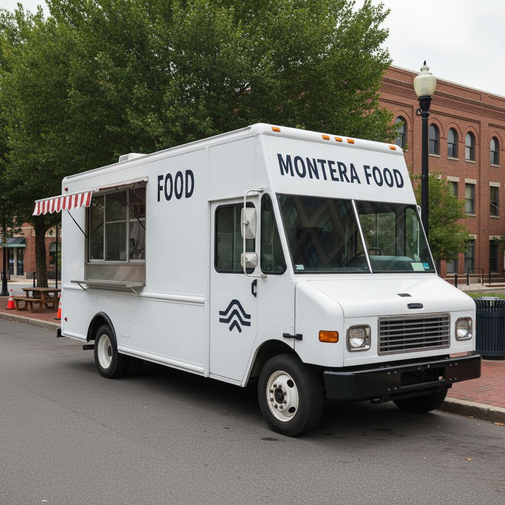 Food truck wrap design - commercial vehicle branding visualization